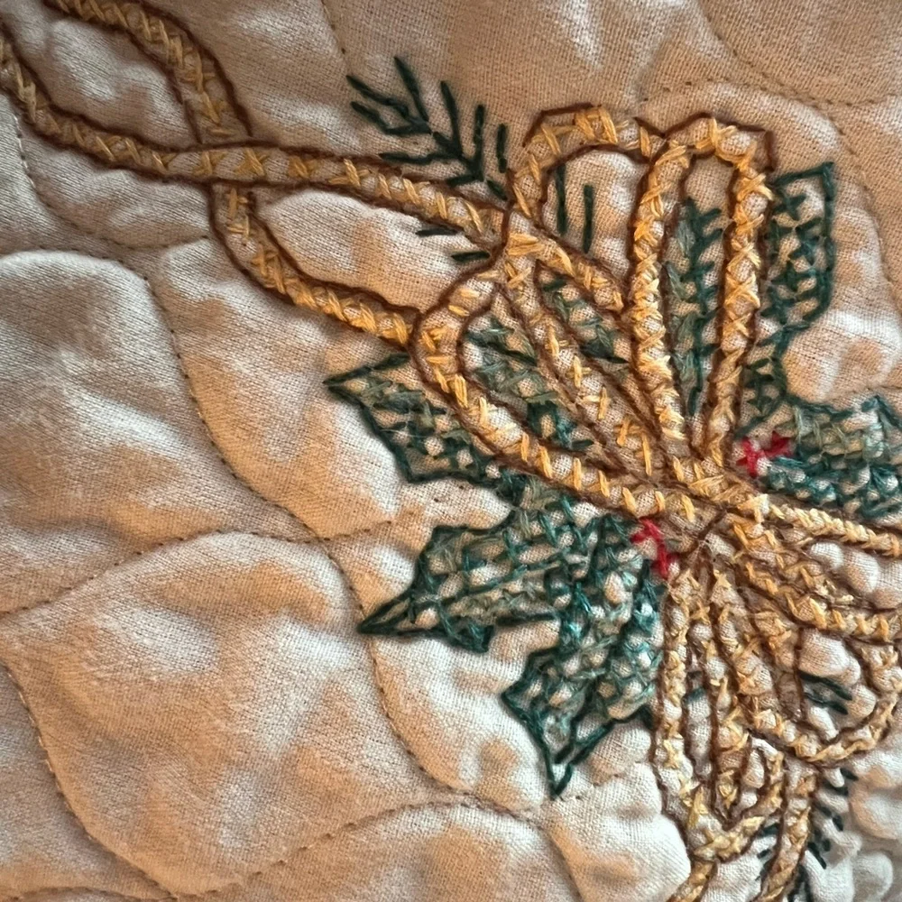 Snowman cross stitch Quilt with Colorful Scarves 39”x 30”